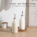 Sweejar Ceramic Olive Oil Dispenser Bottle Set, Opaque Oil Cruet Protects to - Image 2