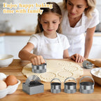 Biscuit Cutter Set of 10 pcs, Square and Fluted Cookie Cutter Set - Image 7