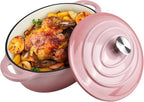 5.5 Quart Oval Enameled Cast Iron Dutch Oven Pot by Alathote