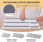 CiWiVOKi 3 Tier Expandable Spice Rack Organizer, Plastic Spice Rack, Adjustable - Image 3