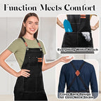 Plus Size Kitchen Apron for Men Women, Cross Back Cotton Canvas Chef Apron - Image 3