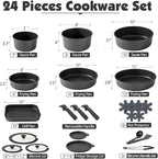 SENSARTE 24 Piece Pots and Pans Set, Nonstick Detachable Handle Cookware - Image 2