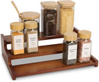 Spice Rack Organizer for Cabinet, Bamboo 12in Tiered Spice Rack，Used for by Unknown