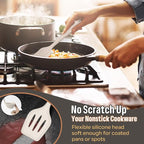 E-far Silicone Cooking Utensils Set, 7-Piece Khaki Heat Resistant Kitchen - Image 4