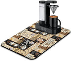 Fun Coffee Mat 23inx15in, Coffee Bar Mat by Kuyig+Home