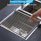 Seropy Extra Large 20.5"x13.7" Roll Up Dish Drying Rack Over The Sink Dish - Image 4