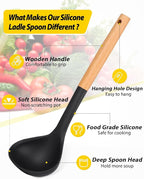 Pack of 2 Soup Ladle, Silicone Ladle Spoon - Image 2