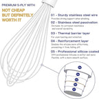 OYV White Silicone Whisk, Sealed Waterproof Design Set of 3, Professional - Image 3