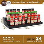 Lenwi Spice Rack Organizer for Cabinet 2 Pack, 3 Tier Expandable Bamboo Spice - Image 5
