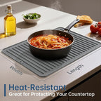 Songrey 18" x 16" Silicone Dish Drying Mat, Kitchen Counter Drying Pad - Image 5