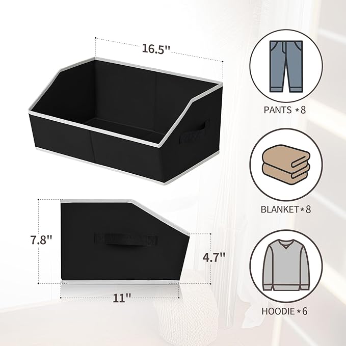 Homsorout Closet Baskets for Shelves Trapezoid - Image 2
