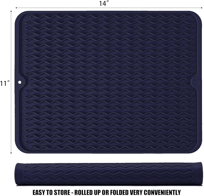 Large 14" x 11" Silicone Dish Drying Mat - Image 2