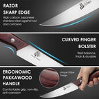 DDF iohEF Steak Knives Set of 6, Non-serrated Steak Knife 4.5 Inch High Carbon - Image 3