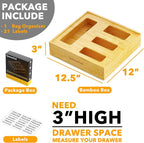 SpaceAid Bag Storage Organizer for Kitchen Drawer, Bamboo Organizer, Compatible - Image 5