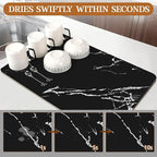 Absorbent Coffee Mat, Hide Stain Rubber Backed Absorbent Dish Drying Mat - Image 3