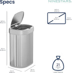 Ninestars DZT-80-24 Automatic Motion Sensor Trash Can - Image 5