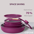 CAROTE Ceramic Pots and Pans Set, Nonstick Cookware Set Detachable Handle - Image 6
