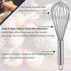 Whisks for Cooking, 3 Pack Stainless Steel Whisk for Blending, Beating and - Image 2