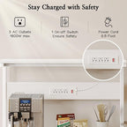 SUPERJARE Bakers Rack with Power Outlets, Microwave Stand, 31.5 X 16.5 Inch - Image 3