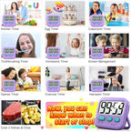 Antonki 2 Pack Digital Timer for Kids, Magnetic Countdown Kitchen Timers for - Image 7