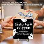 Freshly Boo'd Coffee Wood Sign, Halloween Coffee Bar Decor, Scream Sugar Spooky - Image 7