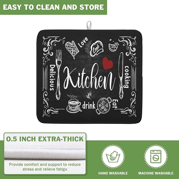 Dish Drying Mats for Kitchen Counter 16 x 18 Inch, Kitchen Drying Mat - Image 5