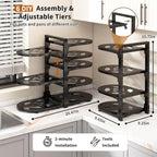 Adjustable Heavy Duty Pots and Pans Organizer Under Cabinet, 8-Tier Pot and Pan - Image 3