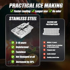 Ice Cube Trays, 4 Pack Large 6-cube Stainless Steel Ice Cube Trays - Image 3