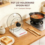 Pot Lid Holder and Spoon Rest, 2-in-1 Kitchen Counter Organizer - Image 3