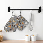 Cute Dog Oven Mitts and Pot Holders Sets Heat Resistant Non-Slip Silicone Oven - Image 7