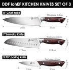 DDF iohEF Knife Set 3 Piece, Sharp Kitchen Knife Set Professional Chef Knife Set - Image 5