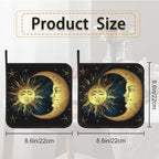 Celestial Moon Golden Sun Boho Chic Stars Pot Holder Set of 2, Heat Resistant - Image 2