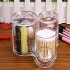 Hipiwe Clear Acrylic Cotton Swab Holder Preminm Quality Round Container Cotton - Image 7