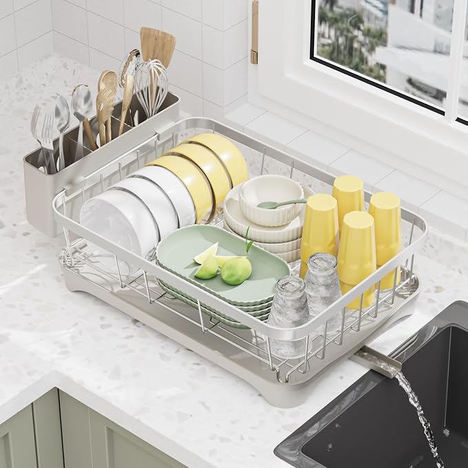 LIYI Dish Drainer, Large Capacity Storage, by LIYIBambooHairBrush