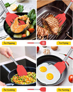 Pack of 2 Silicone Solid Turner, Non Stick Slotted Kitchen Spatulas, High Heat - Image 3