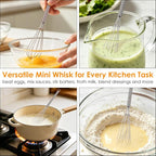 HOTEC Mini Whisks Anti-Rust 304 Stainless Steel Set of 2-5“ & 7", Small Whisk - Image 6