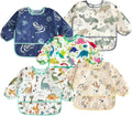 PandaEar 5 Pack Baby Long Sleeve Bibs| Waterproof Full Sleeve Bib by PandaEar