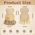 DEBETOOL 2-Pack Bamboo Dish Brush – Natural Dish Scrub Brush - Image 2