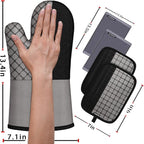 Oven Mitts and Pot Holders Sets 6pcs, Kitchen Oven Glove, High Heat Resistant - Image 2