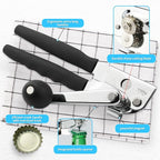 Commercial Can Opener, Stainless Steel Heavy Duty Hand Crank Manual Can Openers - Image 3