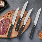 Amazon Basics 8-Piece Full Tang Stainless Steel Serrated Steak Knife Set - Image 7