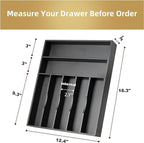 Besilord Silverware Organizer Kitchen Drawer Organizer Utensil Organizer Bamboo - Image 2
