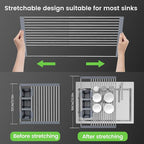 BBXTYLY Expandable Roll Up Dish Drying Rack Up to 22.8''with 2 Storage Baskets - Image 3