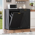 Double Tilt Out Trash Can Cabinet, Wooden Farmhouse Kitchen Garbage Bin - Image 5
