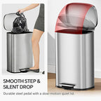 13 Gallon Trash Can and 1.6 Gallon Kitchen Trash Can Combo Set, Stainless Steel - Image 5