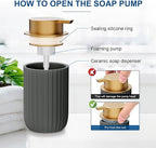 Ceramic Foaming Soap Dispenser, 12 oz Bathroom Foam Hand Soap Dispenser - Image 4