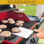 HaSteeL Metal Spatula Set, Heavy Duty Stainless Steel Large Griddle Spatula - Image 5