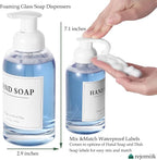 rejomiik 2 Pack Foaming Soap Dispenser Thick Glass Foam Hand Soap Dispenser - Image 3