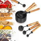 8-Piece Black Measuring Cups and Spoons Set, Stainless Steel Kitchen Measuring - Image 4