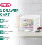 Sterilite 18-Pack Clearview 3-Drawer Cart, Small Plastic Storage Organizer - Image 4